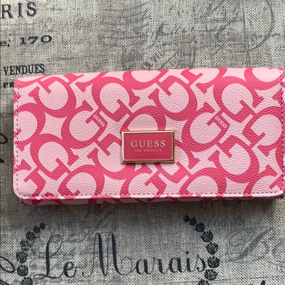 Guess Handbags - GUESS Pink Logo Continental Wallet